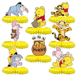 Nine Winnie the Pooh Style B honeycomb table centrepieces