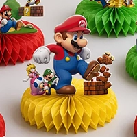 Mario and Luigi honeycomb table centrepiece decorations